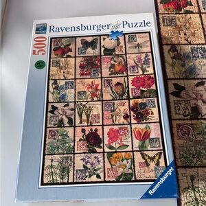 Ravensburger Botanical Collage Puzzle with Red and Green Accents
